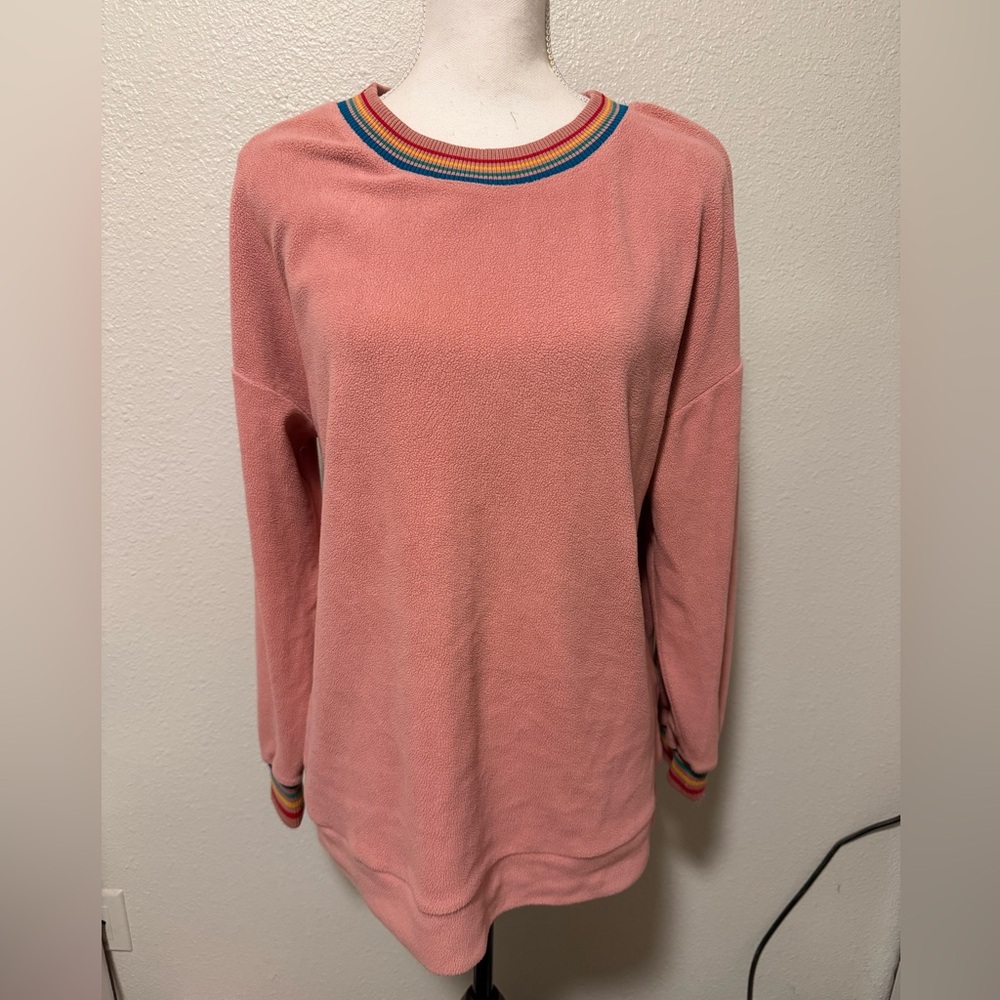 Pink fleece pullover size M